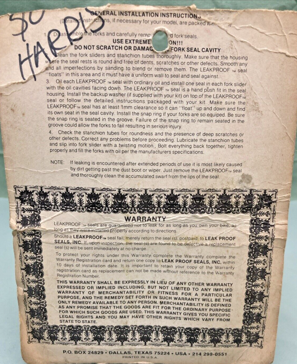 NEW LEAK PROOF SEALS 7240 FORK SEAL KIT, 26mm X 37mm, SUZUKI