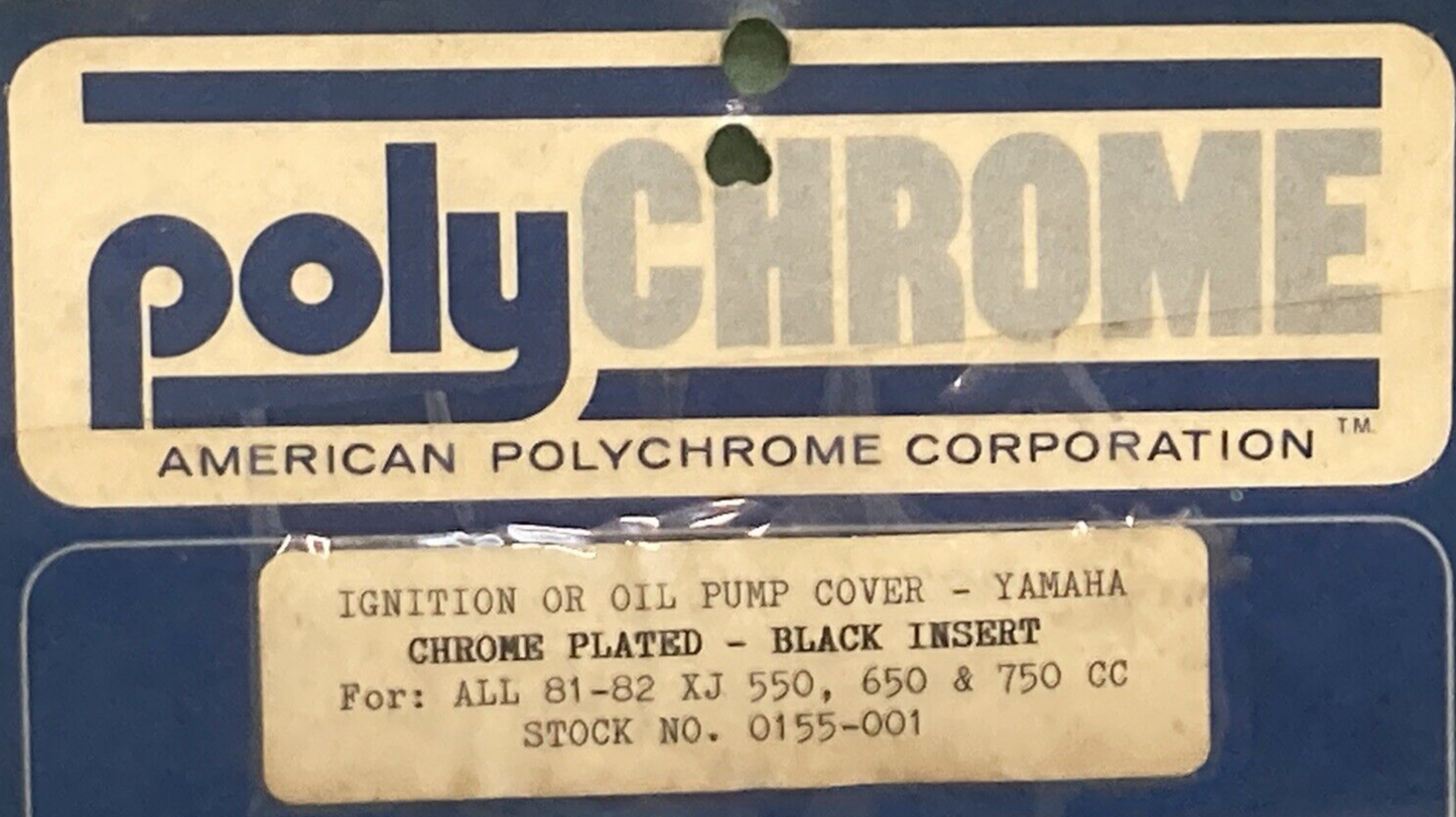 NEW GENUINE POLYCHROME 0155-001 IGNITION OIL PUMP COVER BLACK CHROME FOR YAMAHA