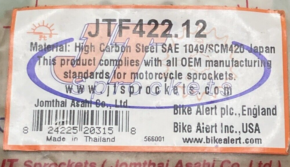 NEW GENUINE JT SPROCKET JTF422.12 SPROCKET ENGINE 12T