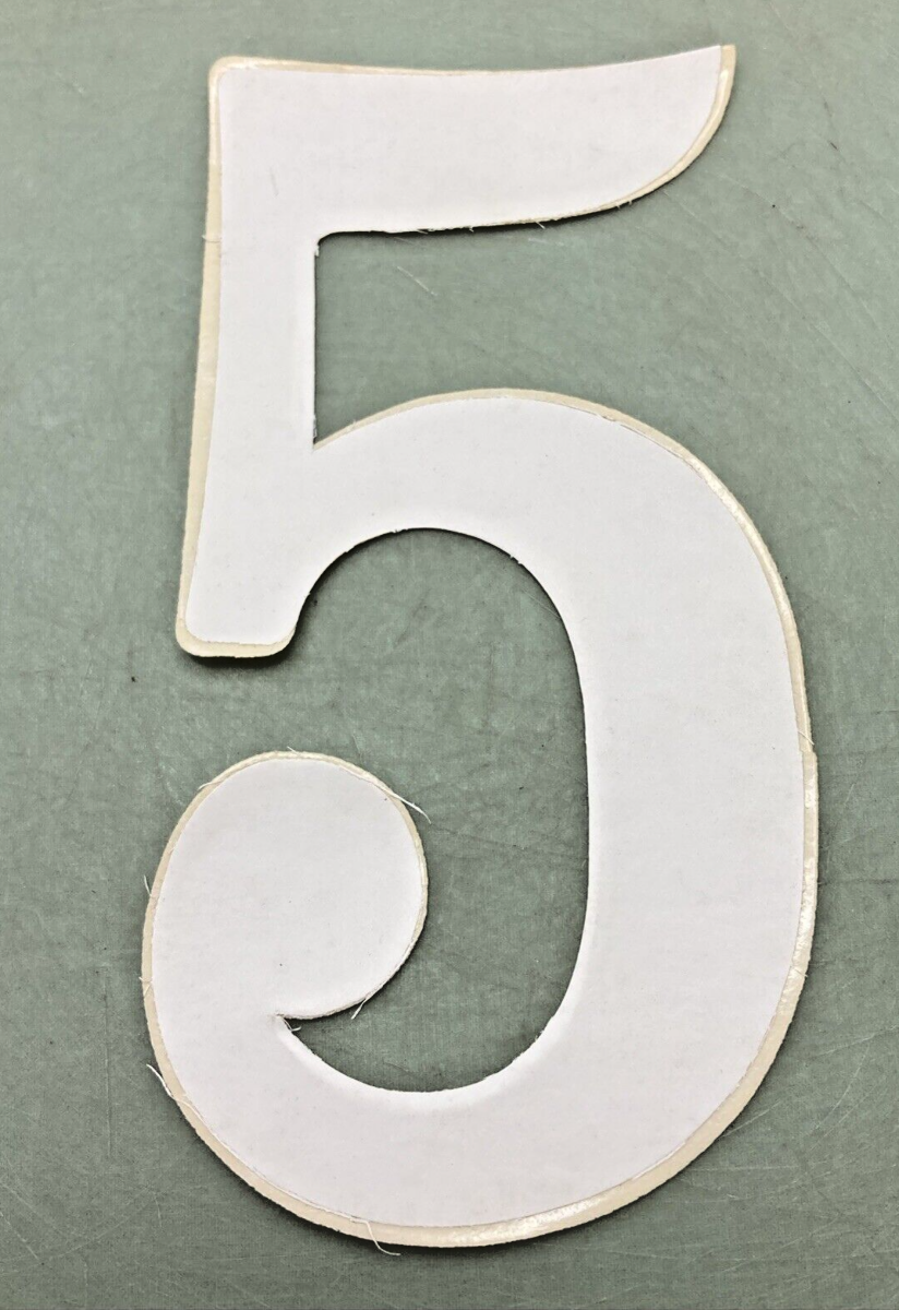 QTY 4 NEW WHITE VINYL 6" NUMBER 5 DECAL