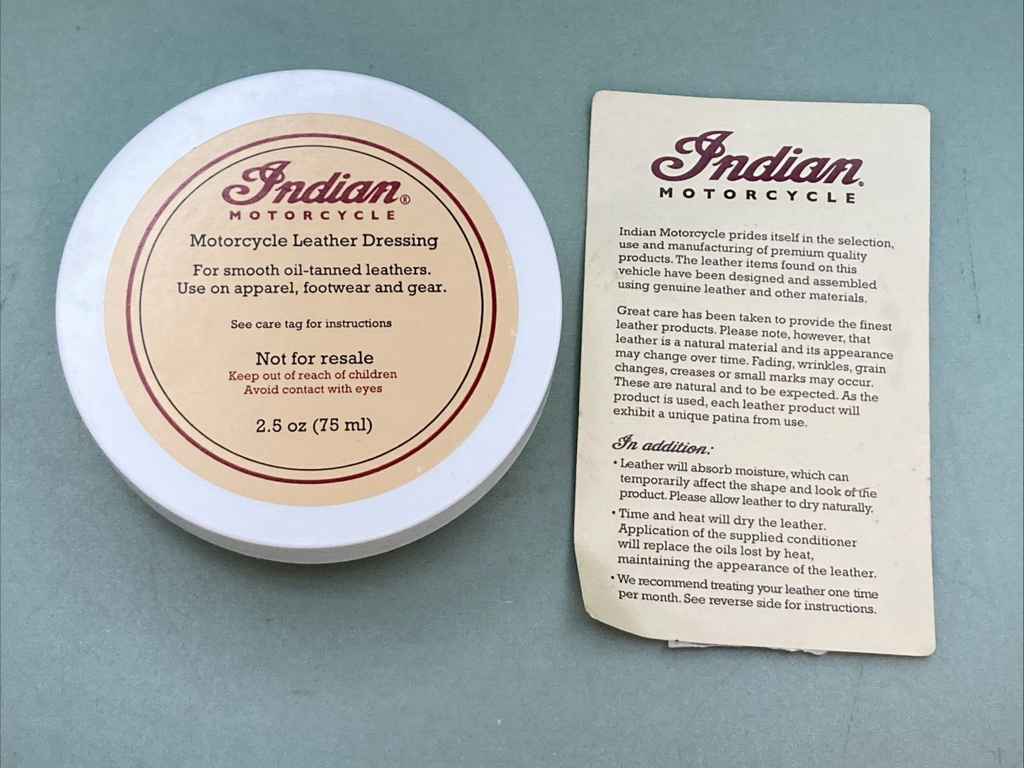 NEW GENUINE INDIAN MOTORCYCLE LEATHER DRESSING