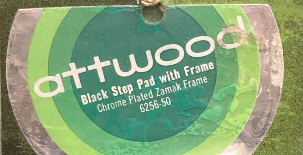 NEW GENUINE ATTWOOD 6256-50 STEP PAD BLACK CHROME TRAPEZOID 2.25" DEPTH