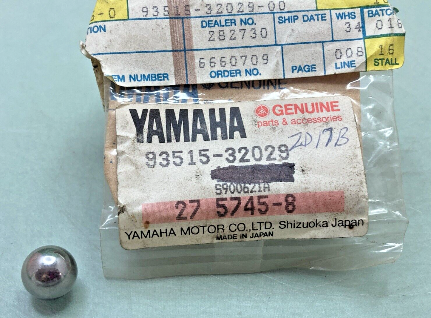 QTY 2 NEW GENUINE YAMAHA 93515-32029 BALL 15/32 93515-32029-00
