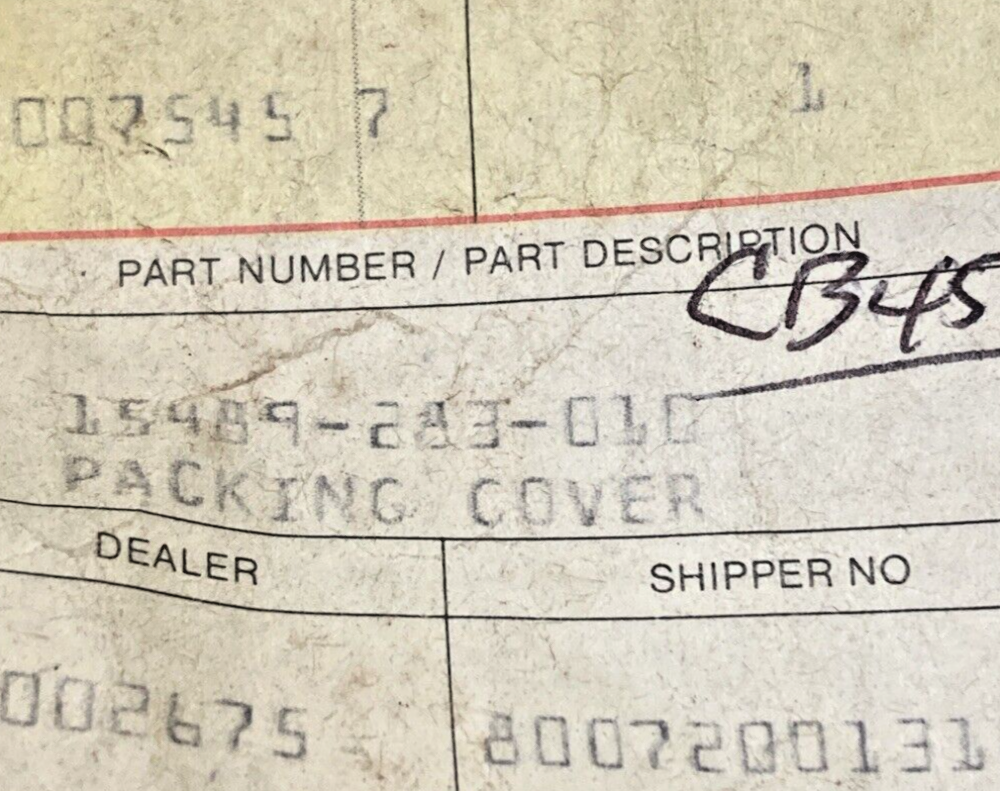 NEW GENUINE HONDA 15489-283-010 O-RING