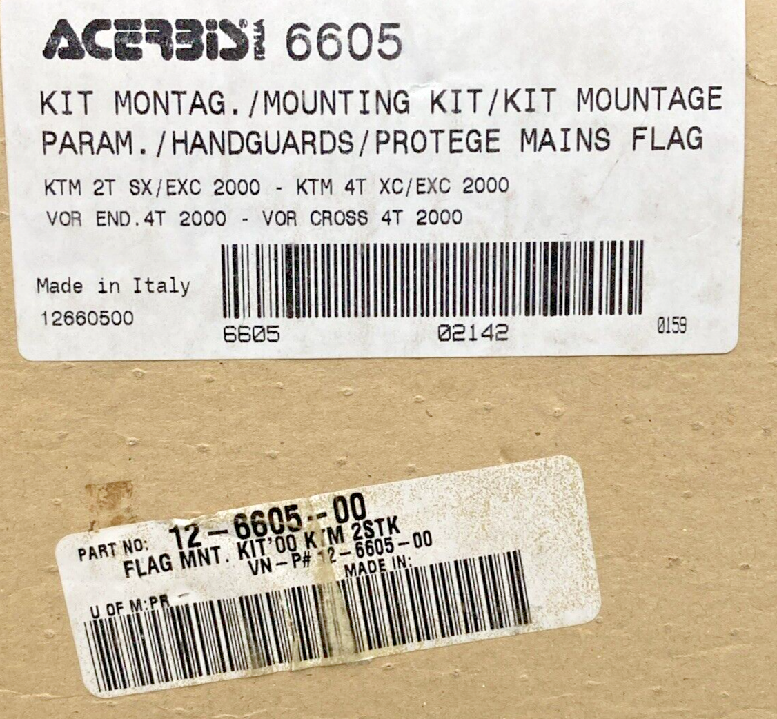NEW GENUINE ACERBIS 12-6605-00 FLAG MOUNT KIT - KTM 2000
