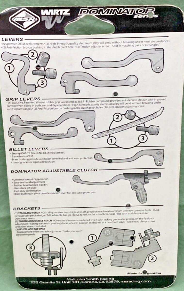NEW GENUINE MSR 34-1775 LVRS W/ GRIP, KTM - BLK