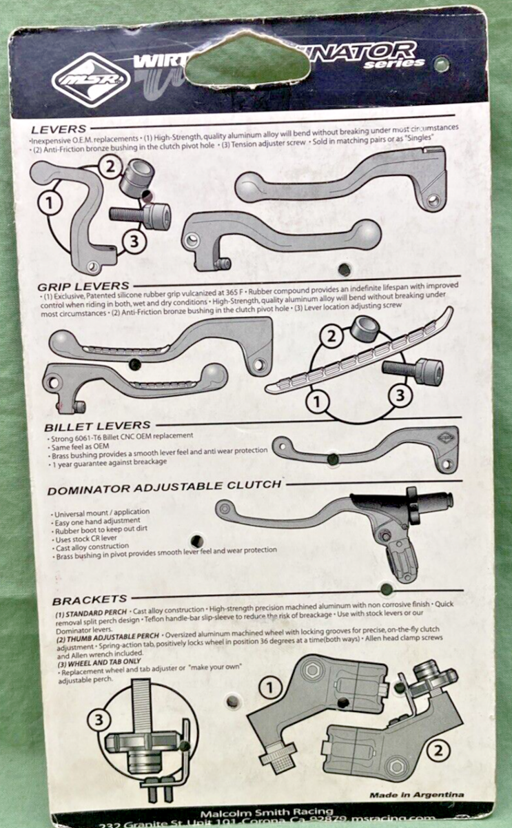 NEW GENUINE MSR 34-1735 GRIP (BLACK) LEVER SER 1SRWE22, KAWASAKI, KX500, 97-04