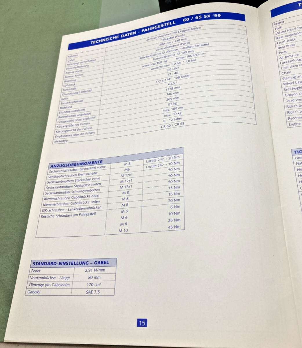 NEW GENUINE KTM 320462 SPARE PARTS MANUAL 1999
