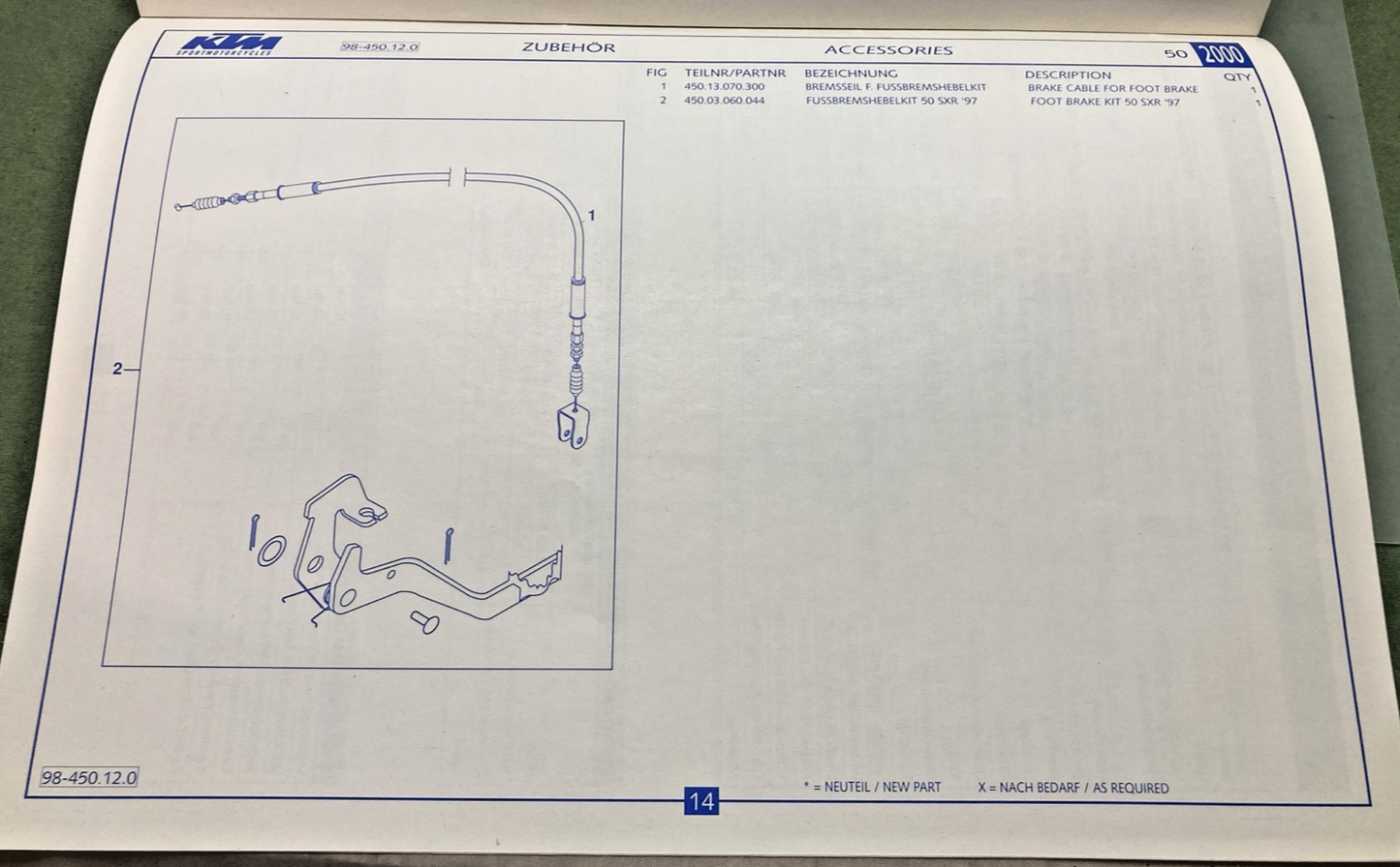 NEW GENUINE KTM 320496 SPARE PARTS MANUAL 2000