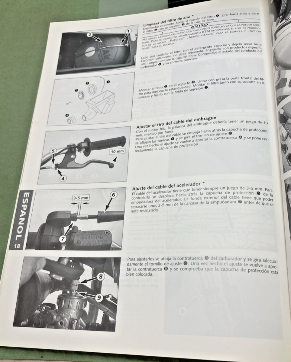 NEW GENUINE KTM 320559 OWNER'S HANDBOOK 1999
