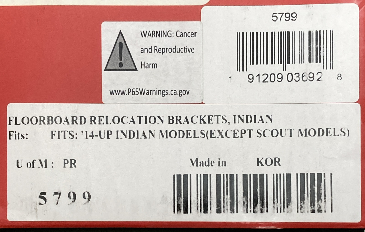 NEW GENUINE KURYAKYNK 5799 Floorboard Relocation Brackets