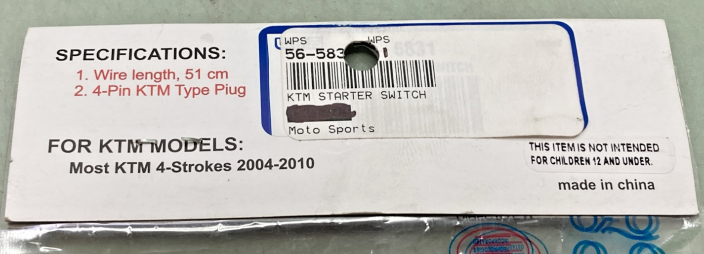 NEW GENUINE K&S 12-0215 STARTER SWITCH FOR KTM