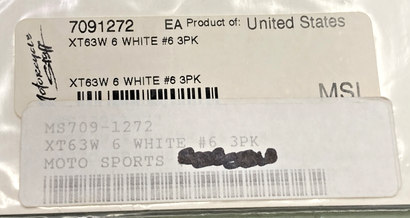 QTY 3 NEW GENUINE DIRT DIGITS 7091272 EXTREME XT 6" WHITE #6