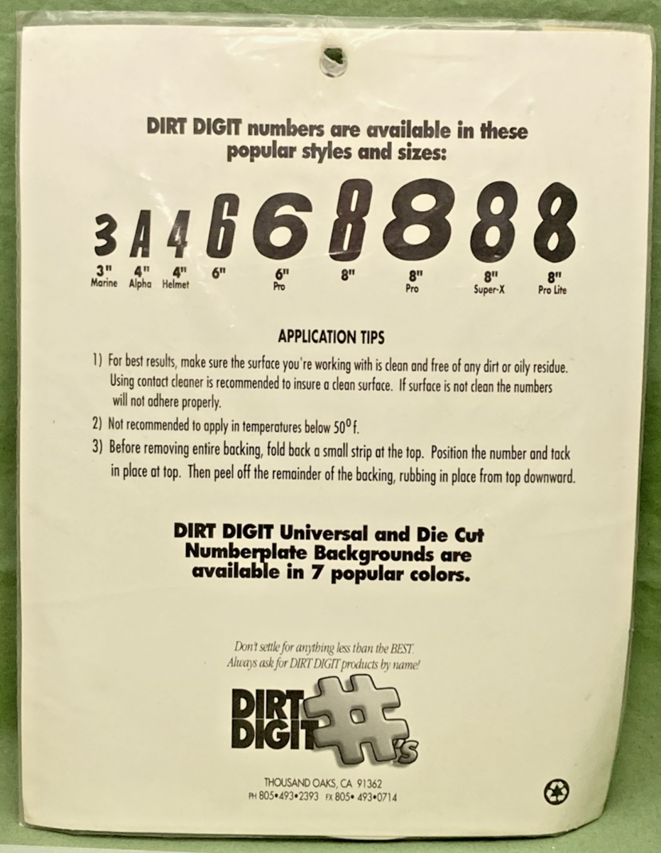 QTY 3 NEW GENUINE DIRT DIGIT 7091684 8" BLACK #0