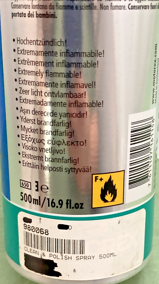 NEW GENUINE MOTOREX MOTO LINE 980068 CLEAN & POLISH 500ML/16.9 FL.OZ