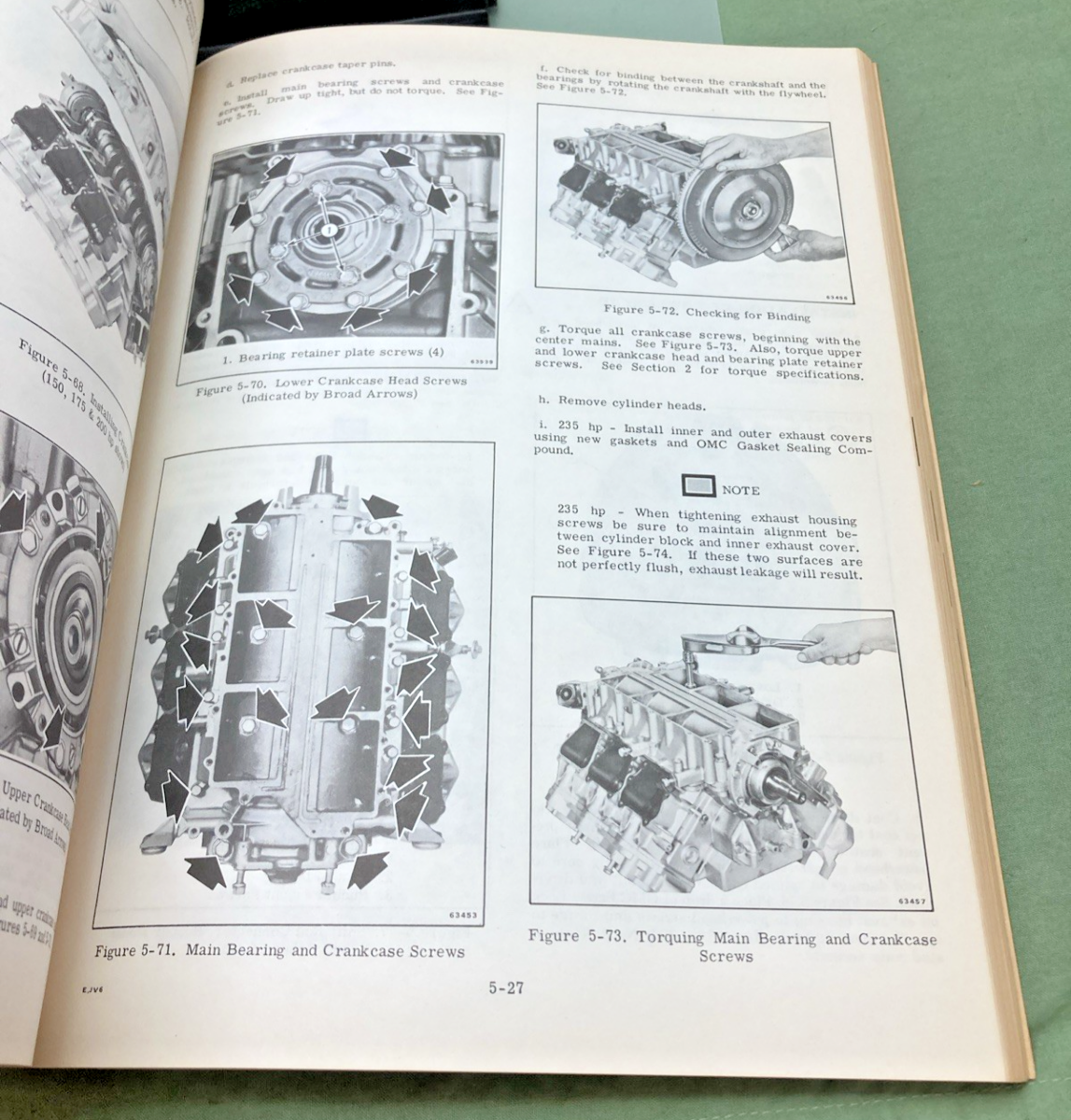 NEW GENUINE EVINRUDE 5496 V-6 HP MODELS SERVICE MANUAL 1980