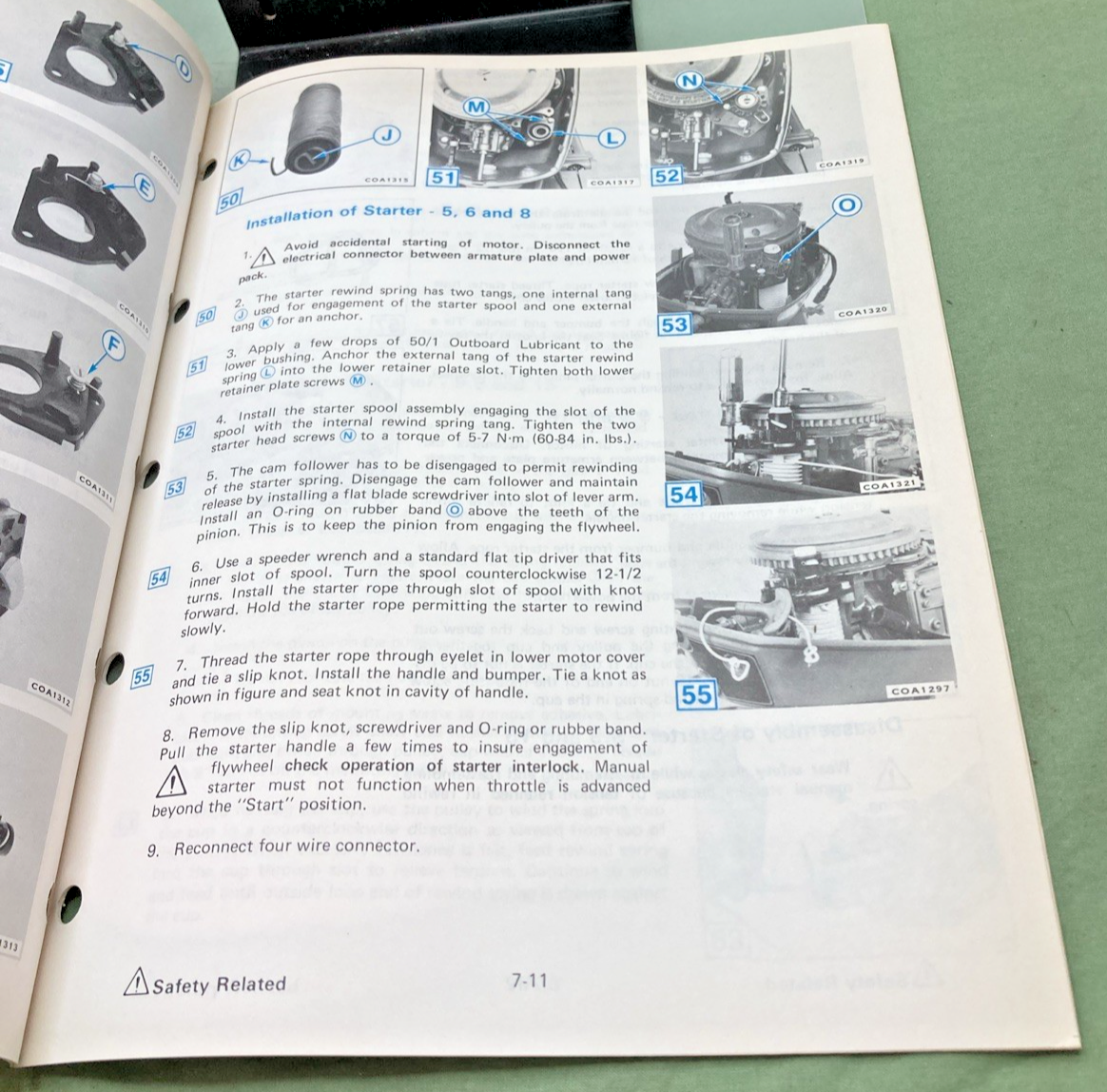 NEW GENUINE OMC 394607-7 SECTION SEVEN MAUNAL STARTERS SERVICE MANUAL 1983