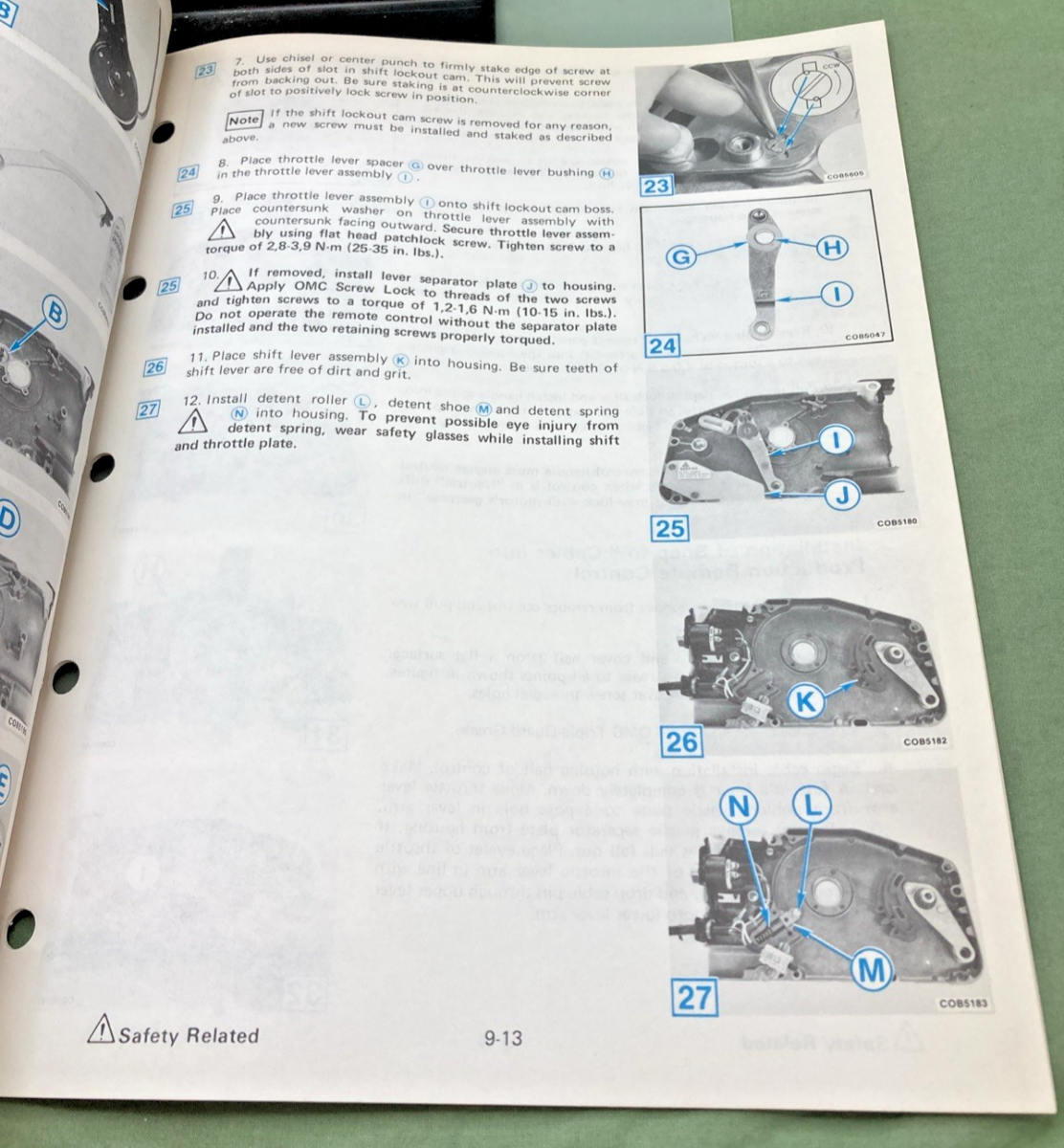 NEW GENUINE OMC 394607-9 SECTION NINE REMOTE CONTROL SERVICE MANUAL 1983