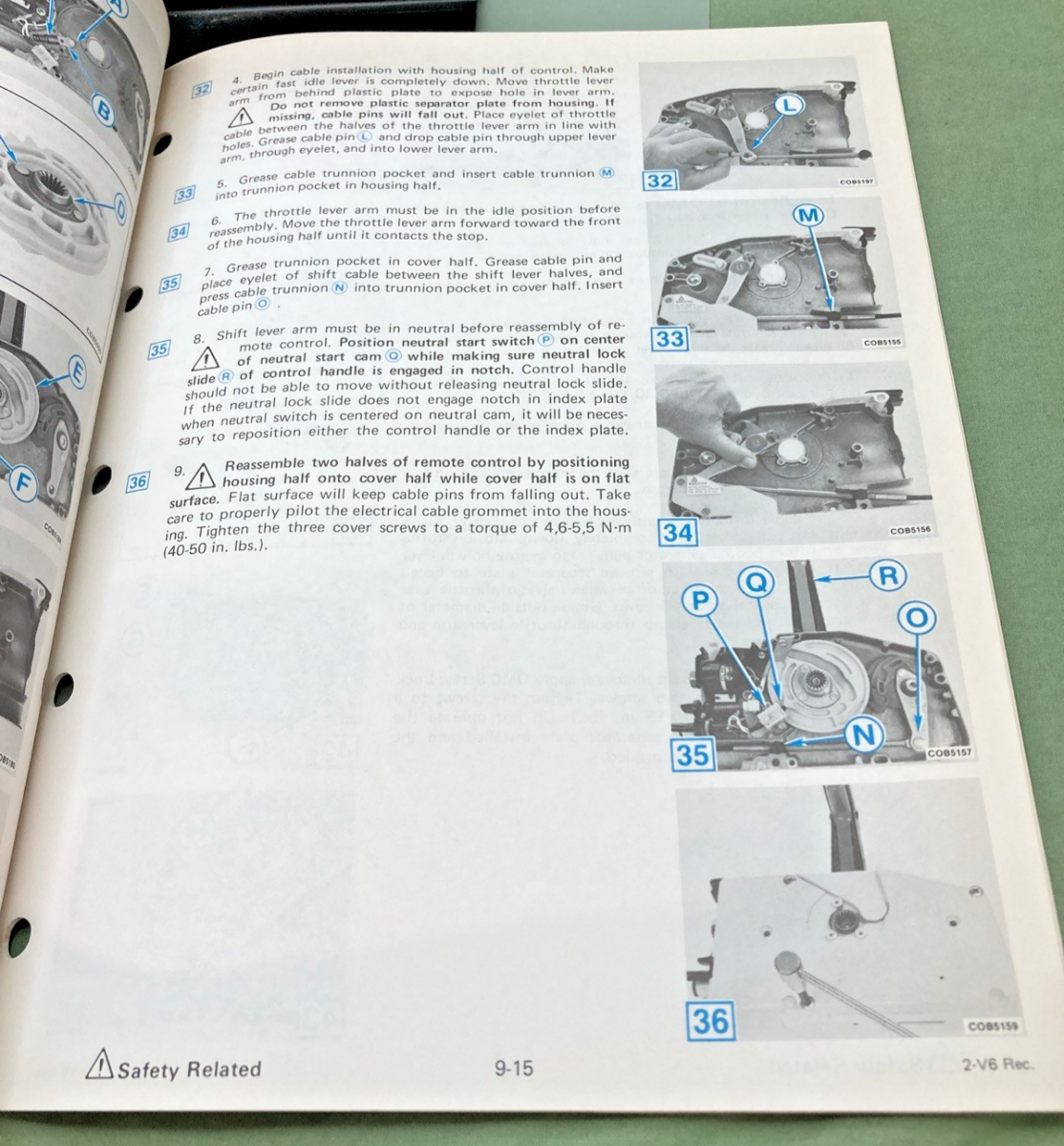 NEW GENUINE OMC 507508-9 SECTION NINE REMOTE CONTROL SERVICE MANUAL 1985