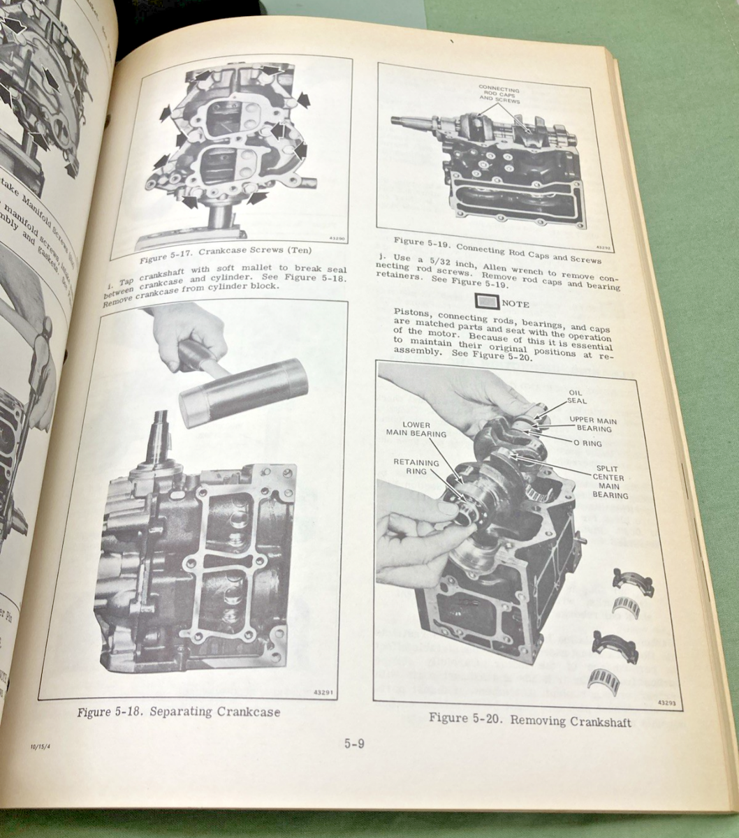 NEW GENUINE EVINRUDE 5015 FASTWIN 15 HP SERVICE MANUAL 1974