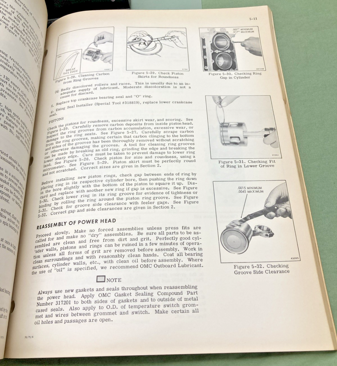 GENUINE EVINRUDE 5195 75 HP SERVICE MANUAL 1976