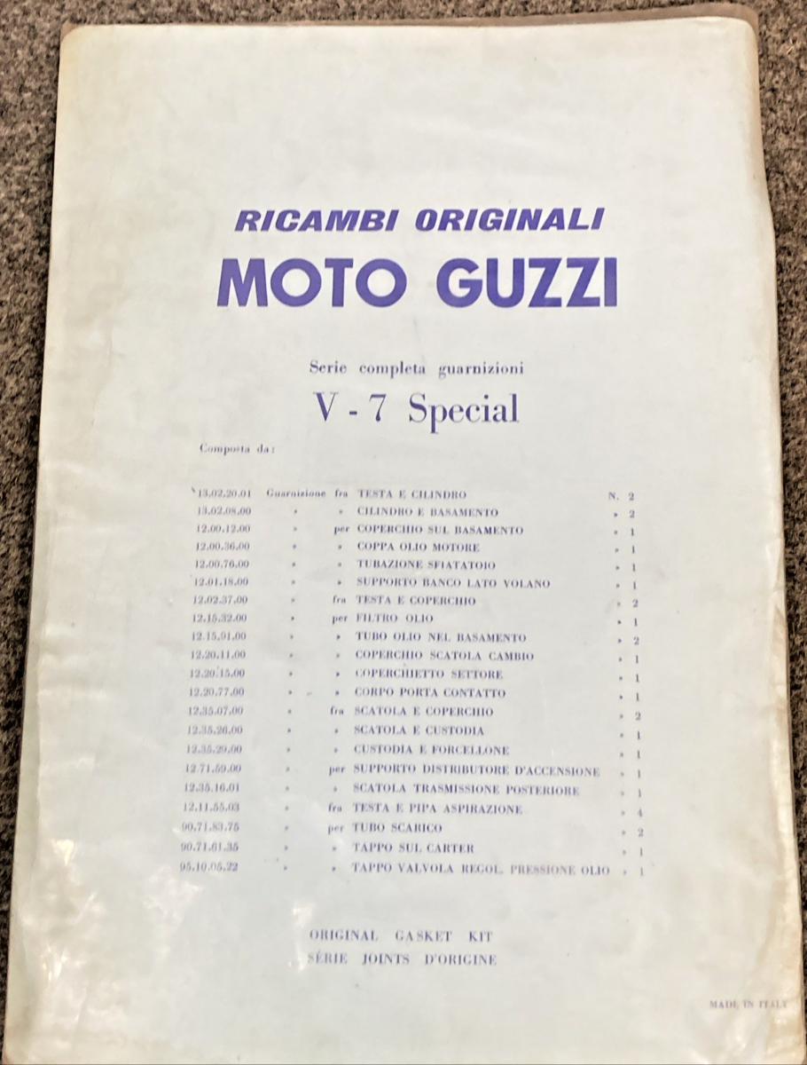 NEW GENUINE 1499-9000 Moto Guzzi Engine Gasket Set