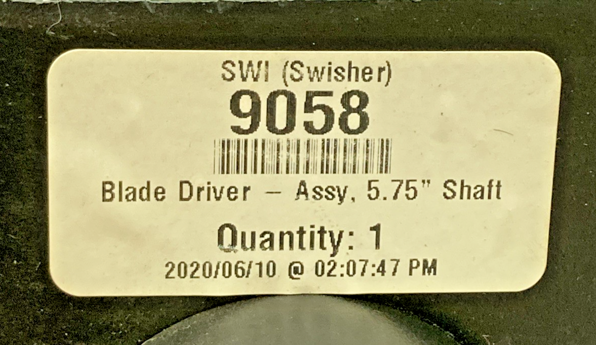NEW GENUINE SWISHER 9085 BLADE DRIVER ASSEMBLY SHAFT 5.75"