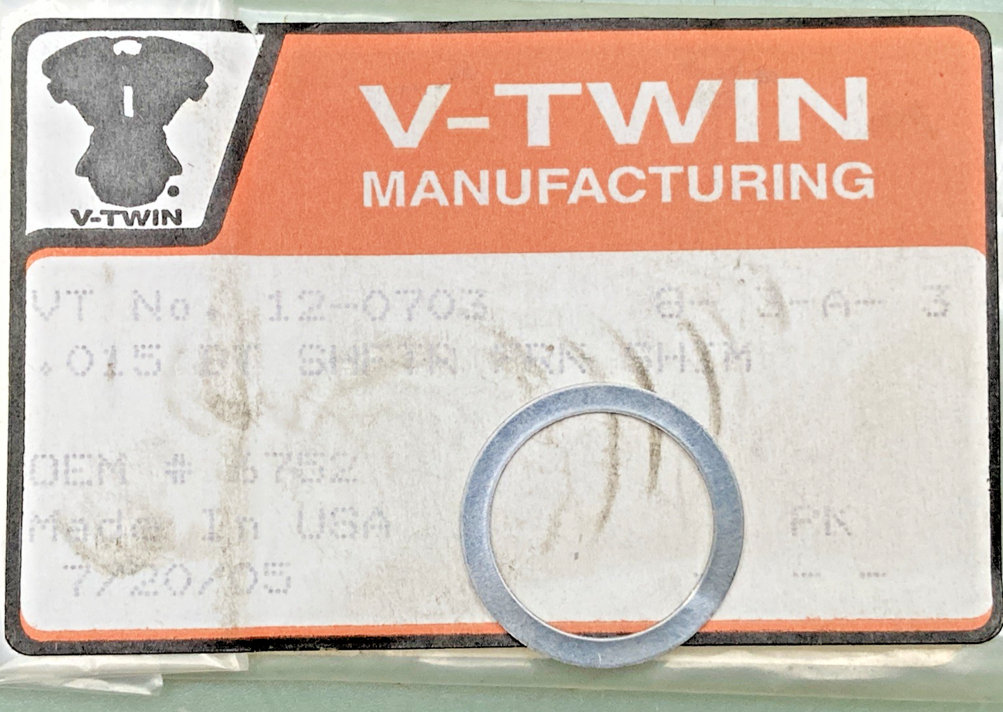 NEW GENUINE V-TWIN 12-0703 SHIM