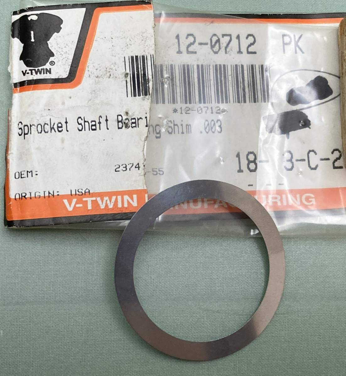 NEW V-TWIN 12-0712 Sprocket Shaft Bearing Shims .003