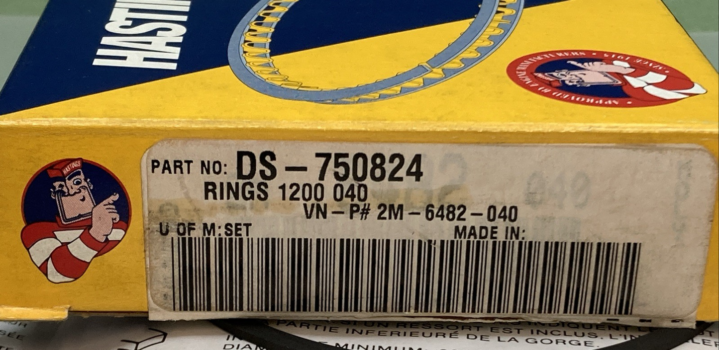 NEW GENUINE HASTINGS 2M6482040 PISTON RING SET 2 CYL