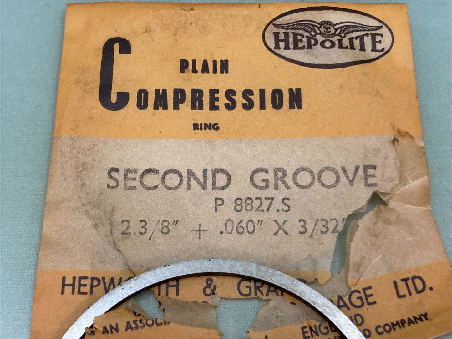 NEW GENUINE HEPOLITE 4660060 PISTON COMPRESSION RING HARLEY DAVIDSON 165 CC 1953