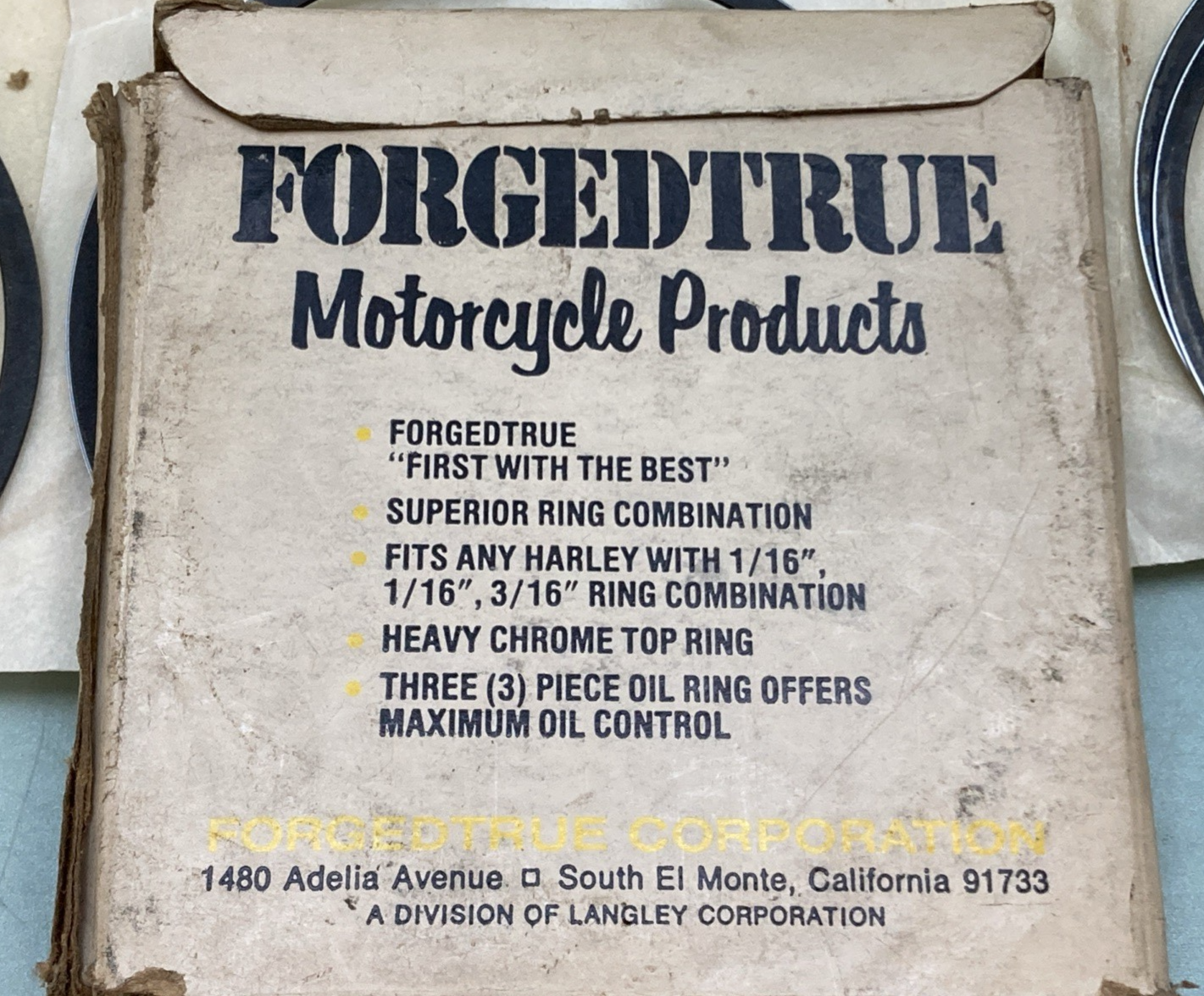 NEW GENUINE FORGEDTRUE 63-0076 PISTON RING SET HARLEY DAVIDSON