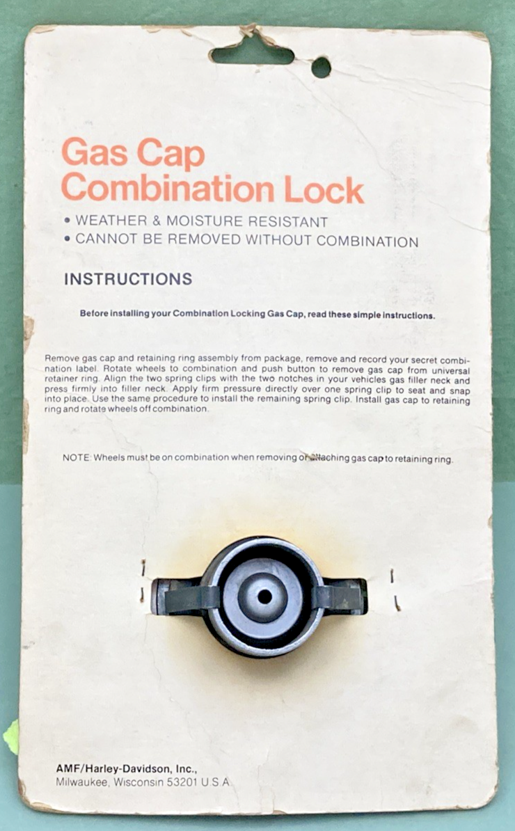NEW GENUINE HARLEY-DAVIDSON 61098-75V Cap, gas fuel tank, combination locK