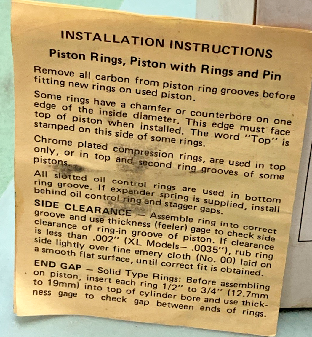 NEW GENUINE DIXIE J-11224 PISTON WITH RINGS AND PIN FOR HARLEY DAVIDSON