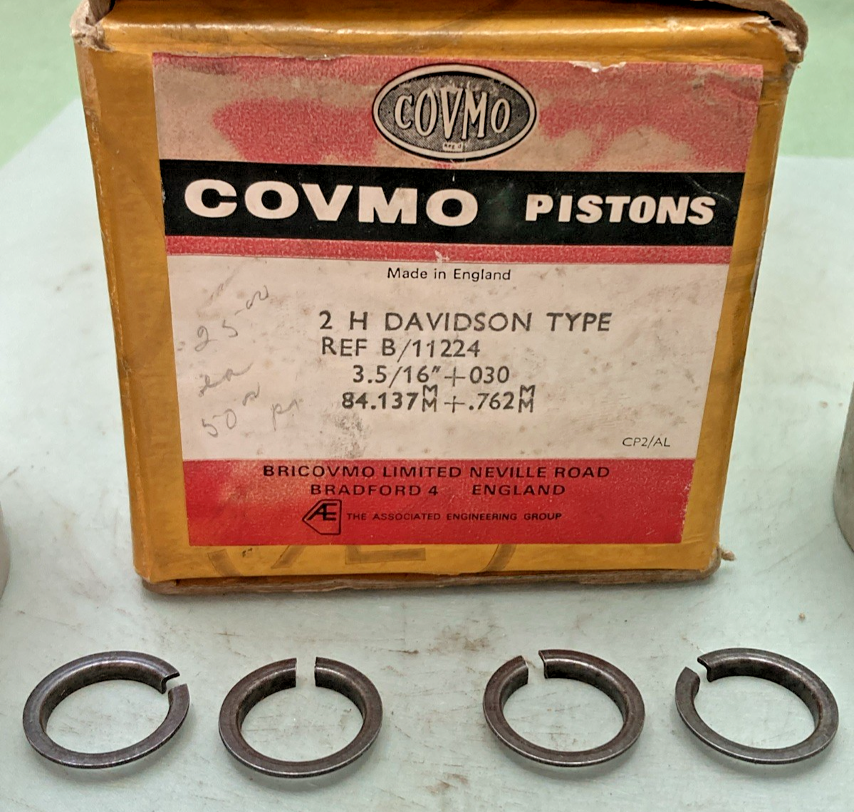 NEW GENUINE COVMO B/11224 PISTON SET FOR HARLEY DAVIDSON
