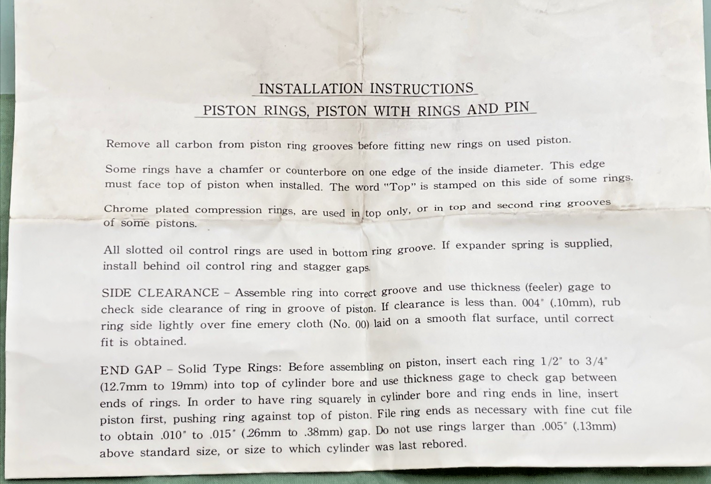 NEW GENUINE DIXIE J-17549 PISTON KIT, 3" BORE O/S .020, HARLEY DAVIDSON 22254-70