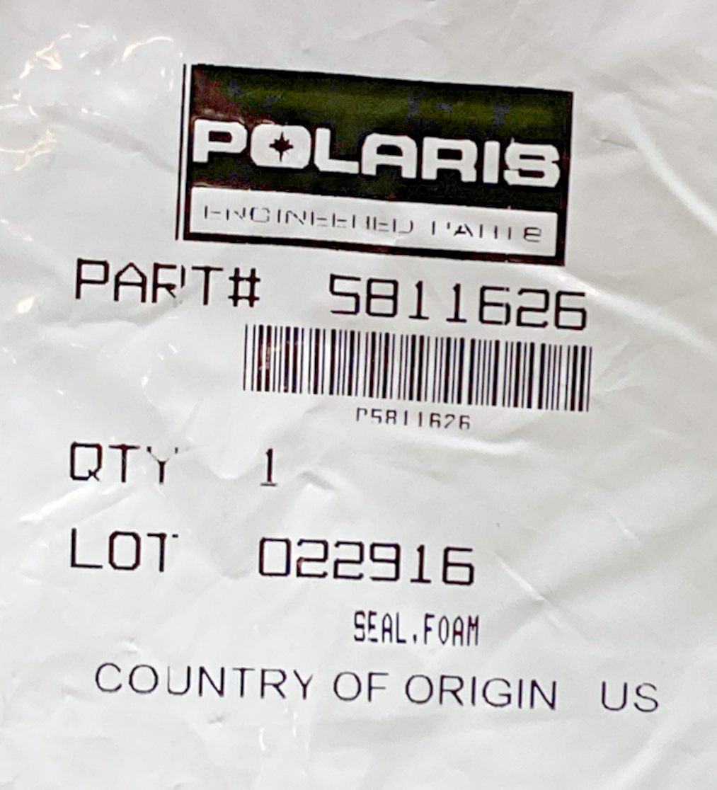 NEW GENUINE POLARIS 5811626 FOAM SEAL