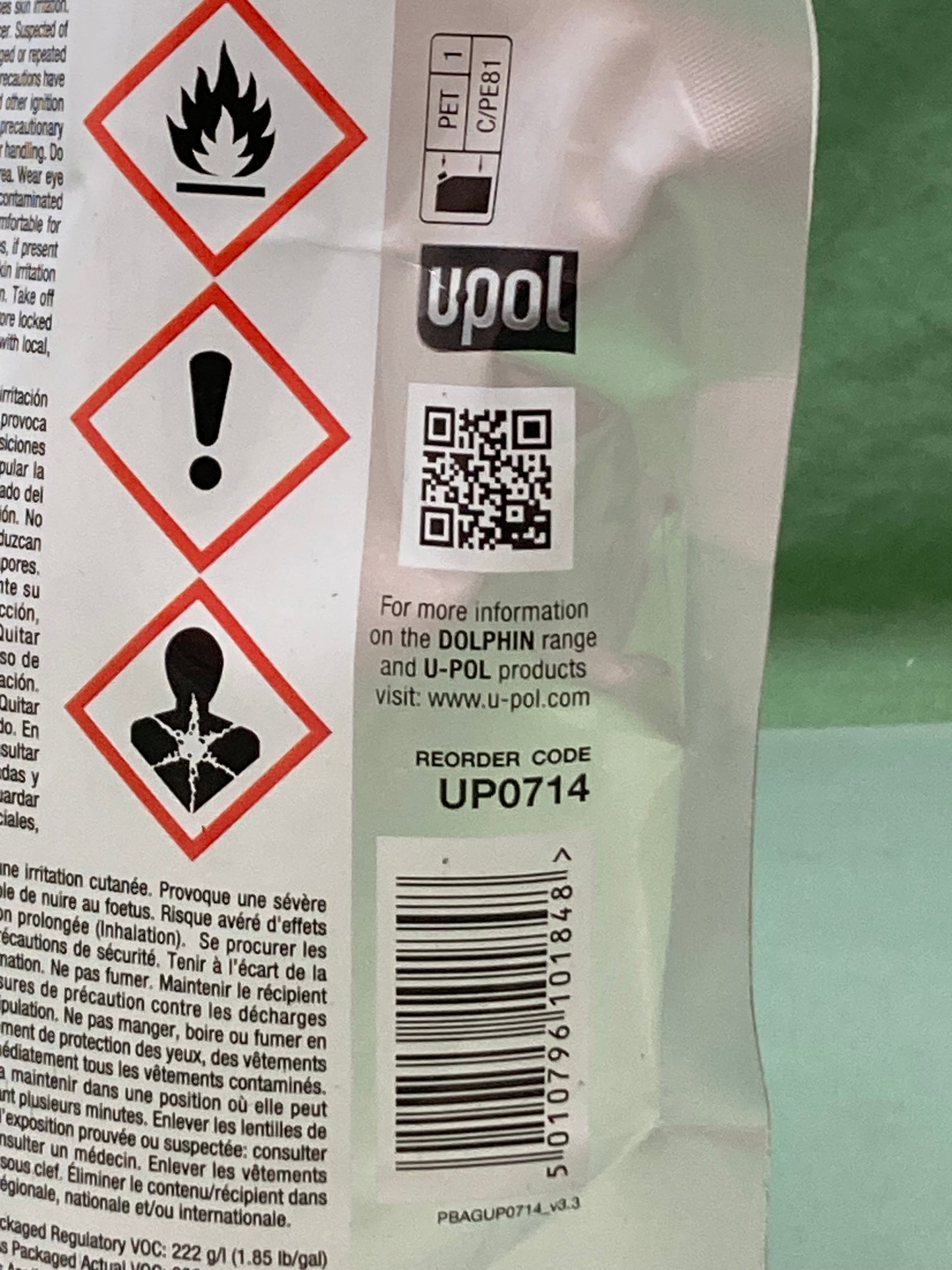 New U-POL UP0714 Dolphin Glaze 440ml Bag Self Leveling Premium Glaze Putty