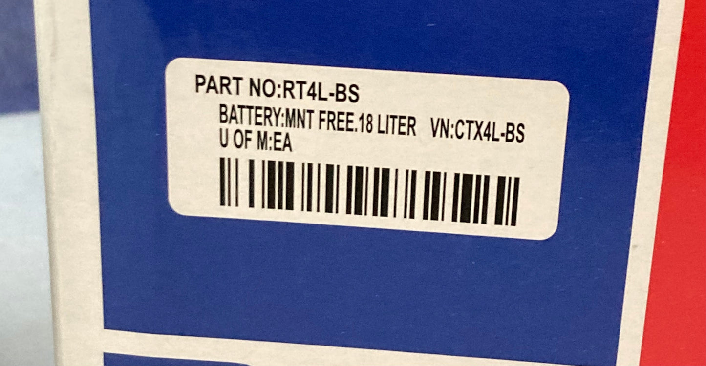 New Genuine Parts Unlimited RT4L-BS Battery Complete Kit