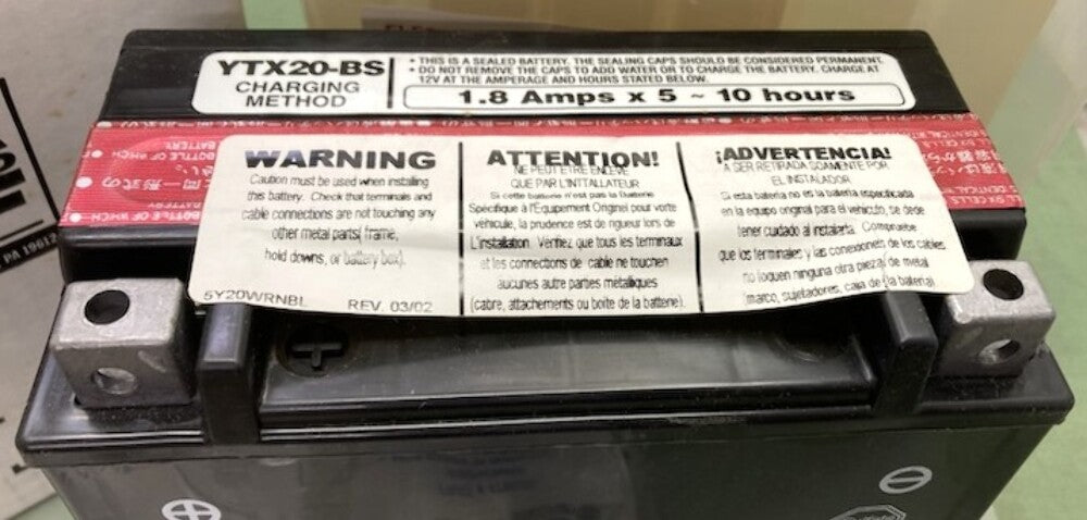 Yuasa YTX20-BS Dry Battery Includes Acid New Genuine