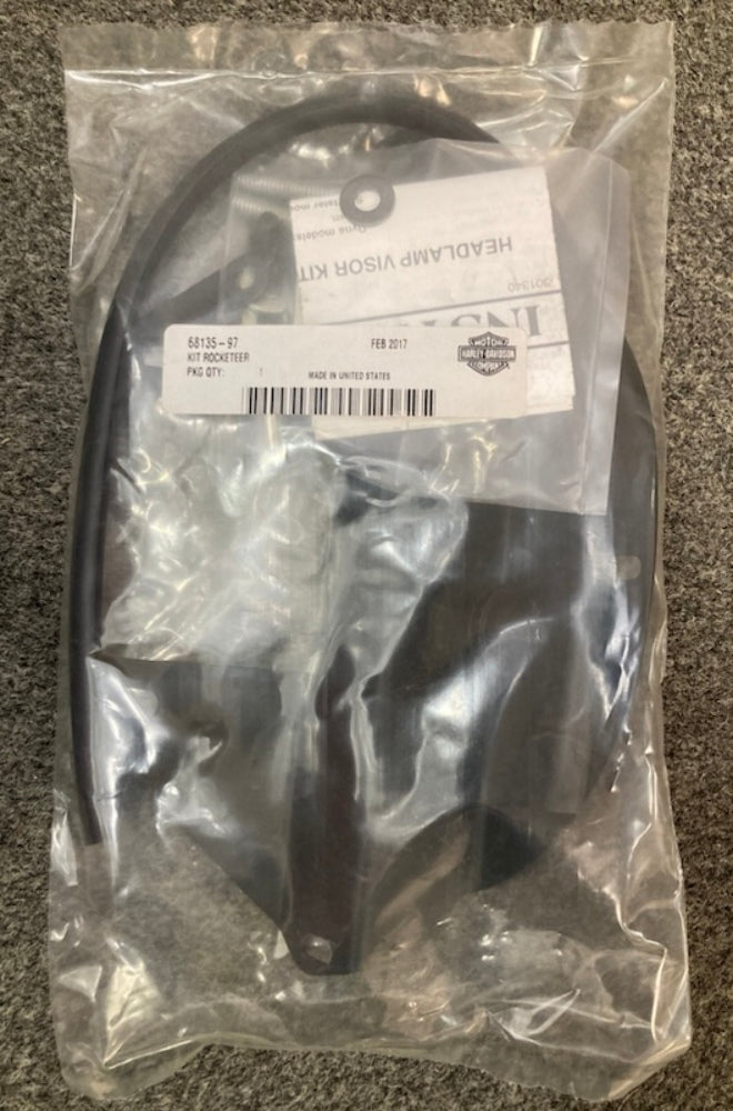 Harley Davidson 68129-98DH Vivid Black Headlamp Visor New Genuine