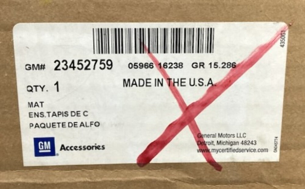 GM 23452759 All-Weather Front Floor Mat Set New Genuine