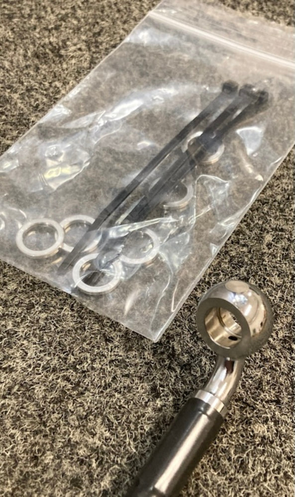 Drag Specialties 1741-3828 Ext Length Black Vinyl Brake Line Kit New Genuine