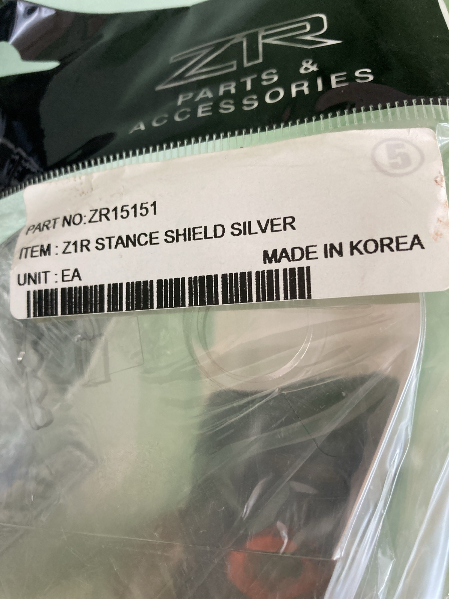 NEW GENUINE Z1R Z1R15151 STANCE HELMET SHIELD SILVER