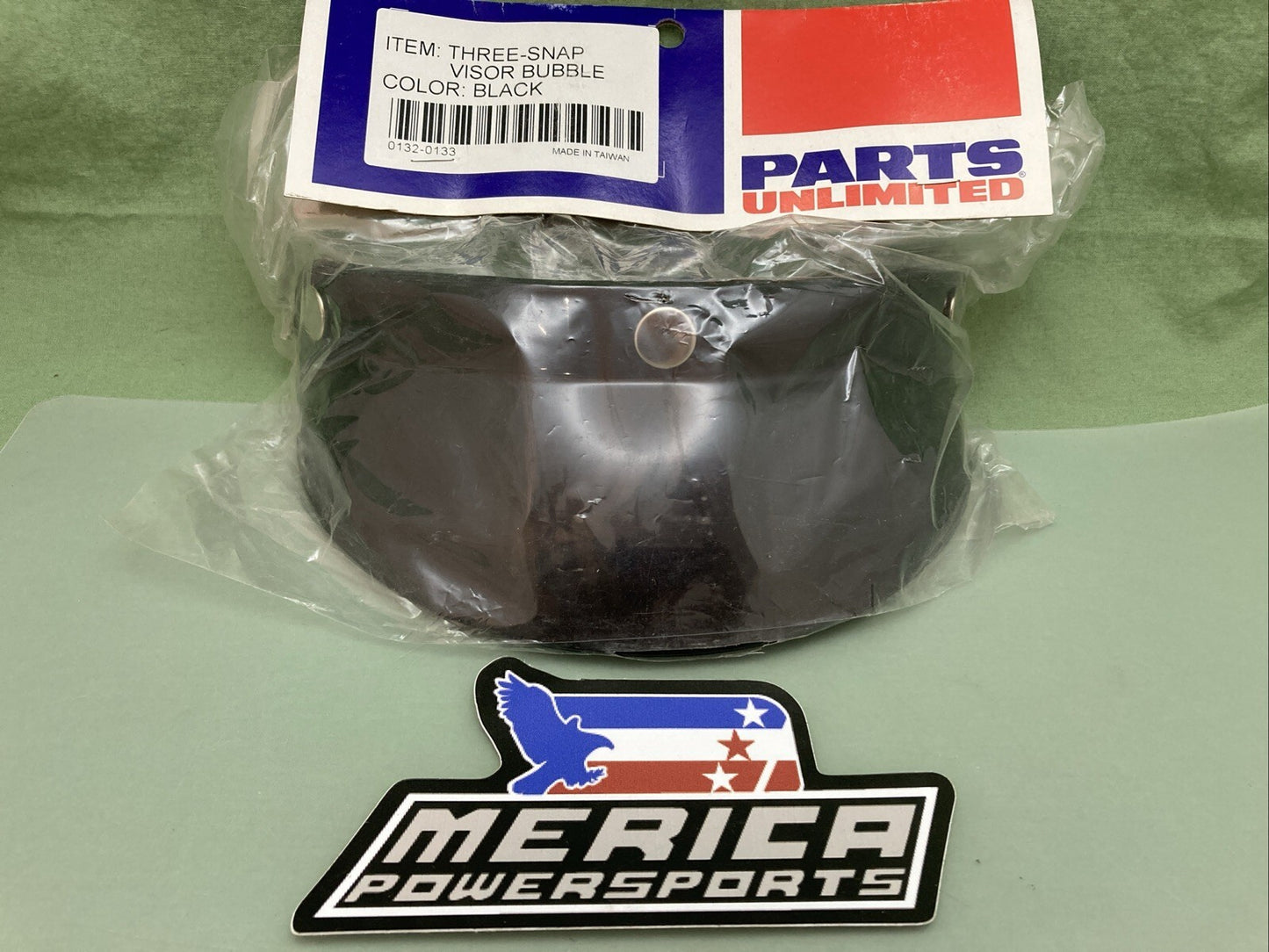 NEW GENUINE PARTS UNLIMITED 0132-0133 3-SNAP VISOR BUBBLE BLACK