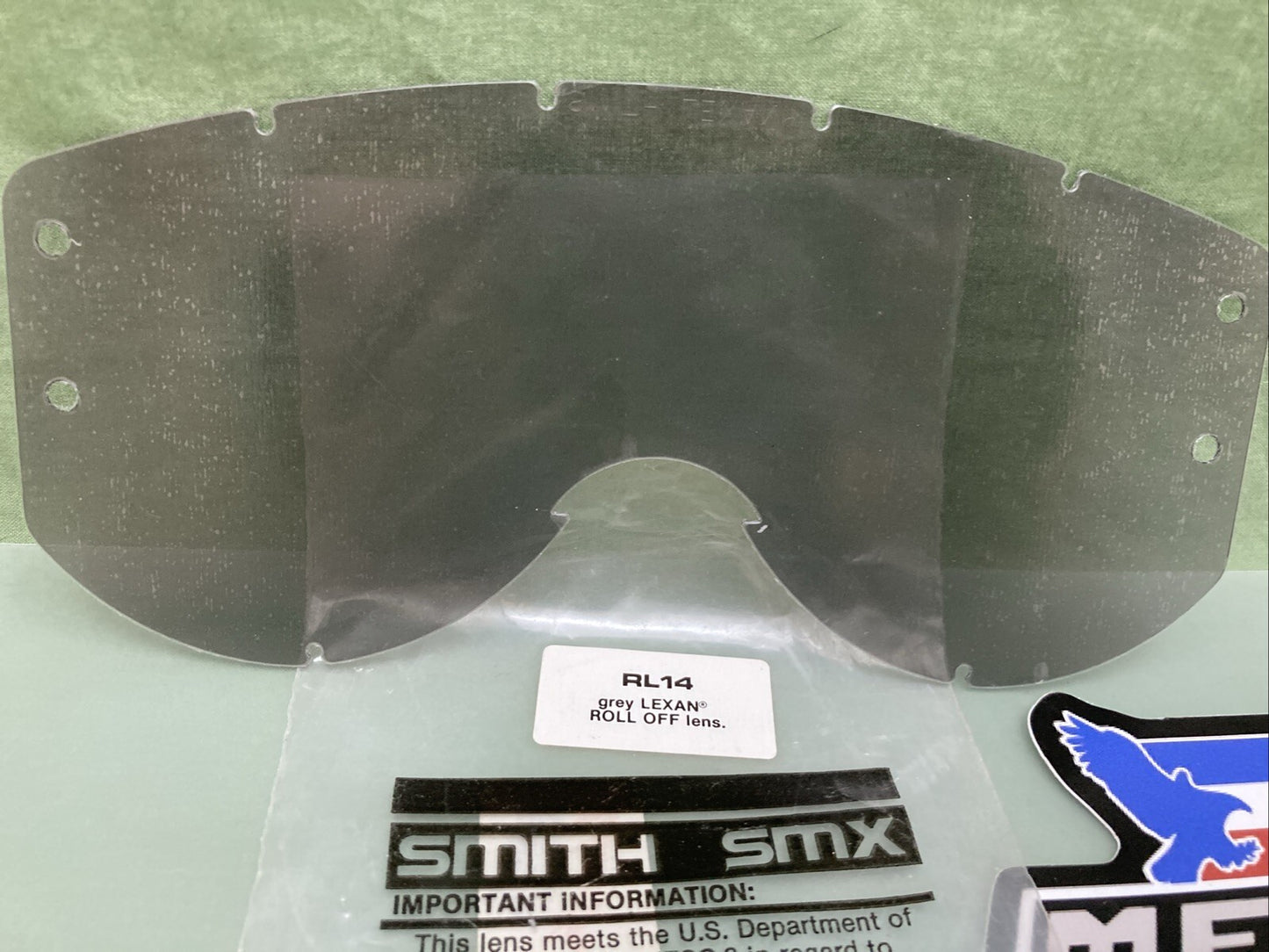NEW GENUINE SCOTT RL14 ROLL OFF LEXAN LENS GREY TINTED VINTAGE