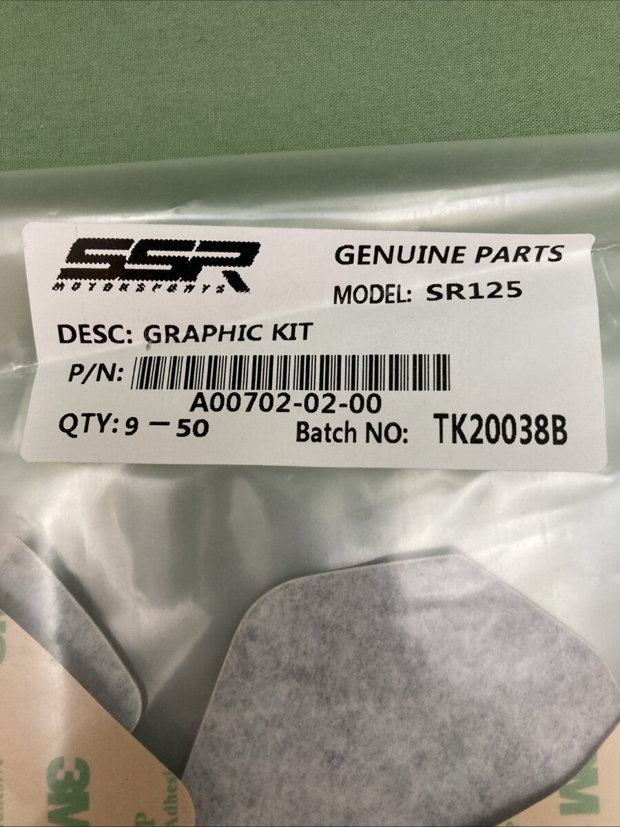 NEW GENUINE SSR A0072-02-00 DECAL GRAPHICS KIT (CRF/3M) For 2018+ SR125