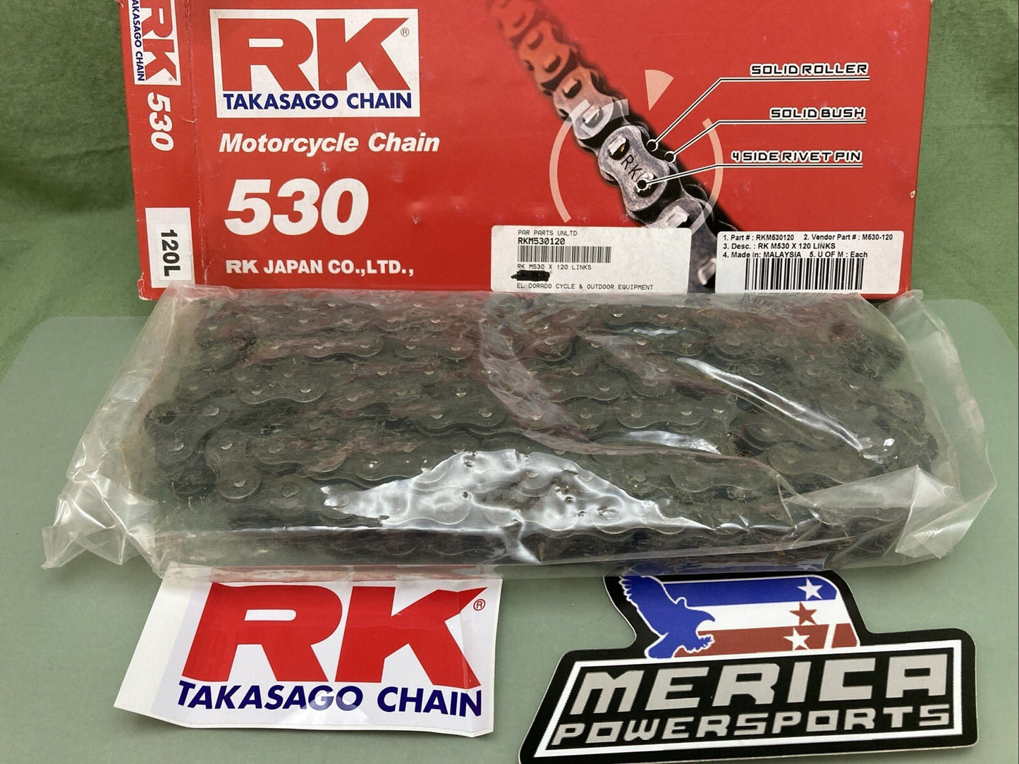 NEW GENUINE RK TAKASAGO RKM530120 530 120 LINK MOTORCYCLE CHAIN M530-120