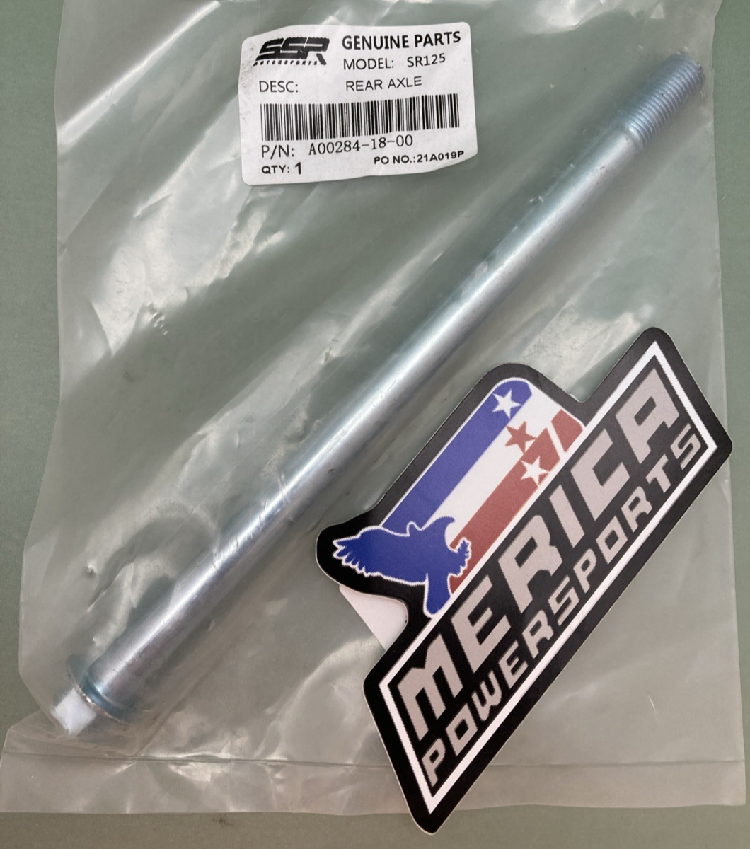 NEW GENUINE SSR A00284-18-00 REAR AXLE SR125
