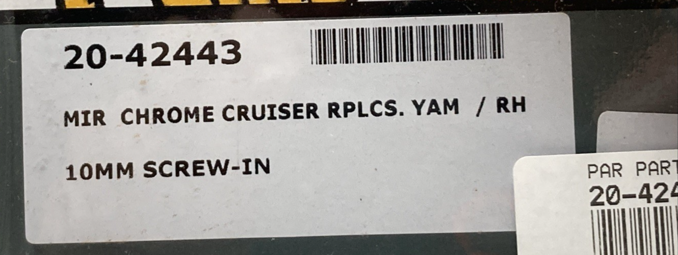 NEW GENUINE EMGO 20-42443 CHROME FINISH REPLACEMENT MIRROR FOR METRIC CRUISER